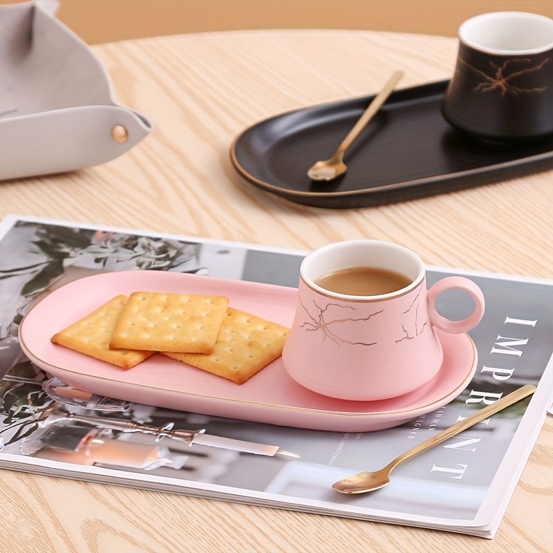 Highly Aesthetic Coffee Cup, High-end And Exquisite, Designed For English  Afternoon Tea, With Vintage Ceramic Cup And Saucer. Silver Trim With Trendy  Colors, Includes Cup, Saucer, And Spoon In The Coffee Set.