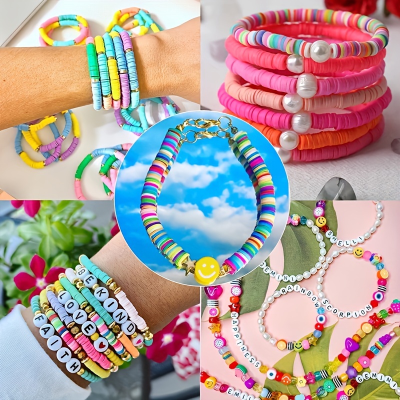 Clay Beads Bracelet Making Kit Preppy Friendship Flat - Temu