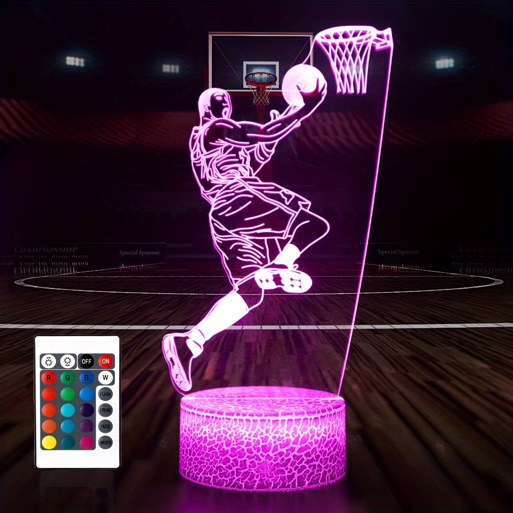 Veilleuse De Basket-ball, Lampe D'illusion Led 3d Avec