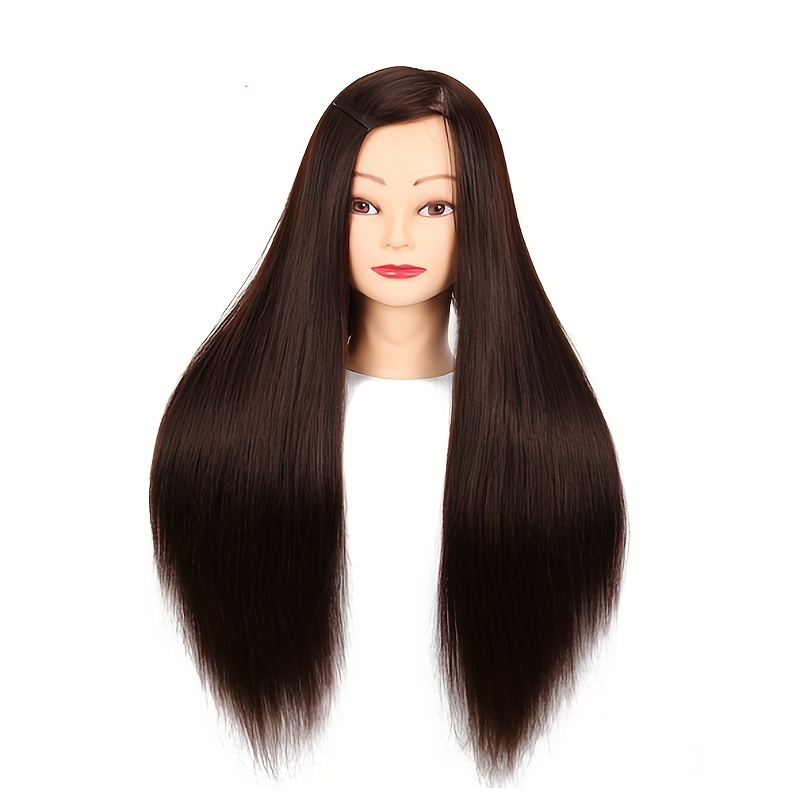 Long Hair Mannequin Head With 85%real Hair Hairdresser - Temu