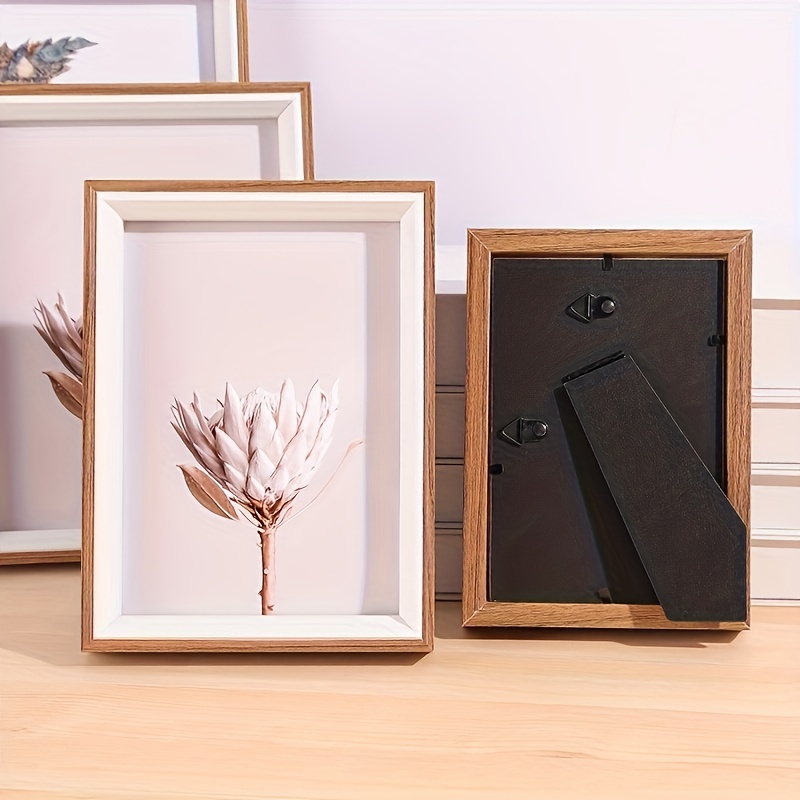  Marcos de fotos creativo de madera decorativo para escritorio,  adornos pequeños de 6 pulgadas, 7 pulgadas, 8 pulgadas, 10 pulgadas, marco  de exhibición de fotos que se puede colgar para exhibir