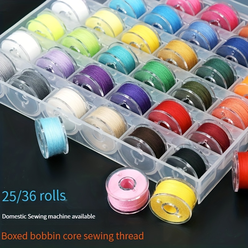 12 Bobbins Sewing Threads Assorted Colors Embroidery Machine Metal Bobbin  Spool