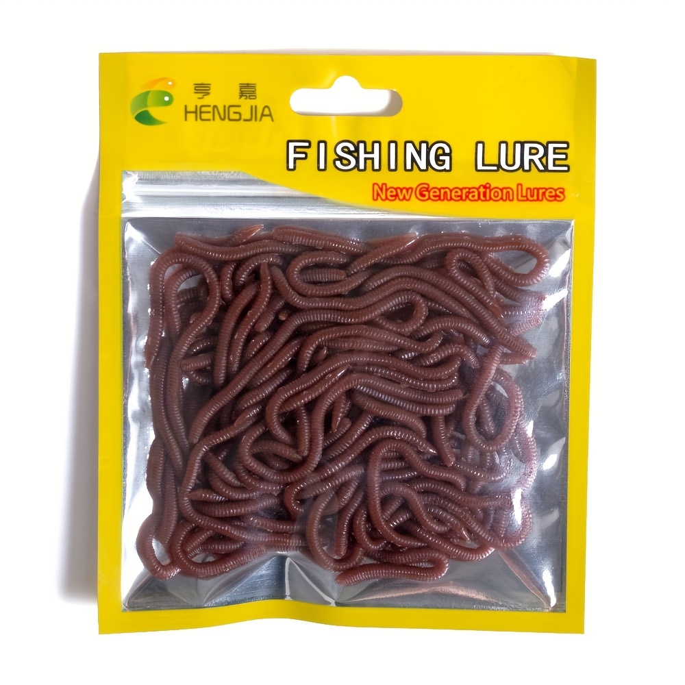 

1 Bag 8cm/3.15in Red Artificial Long Worm Soft Lures, Simulation Earthworm Wobbler Bait, Fishing Accessories For Sea Fishing