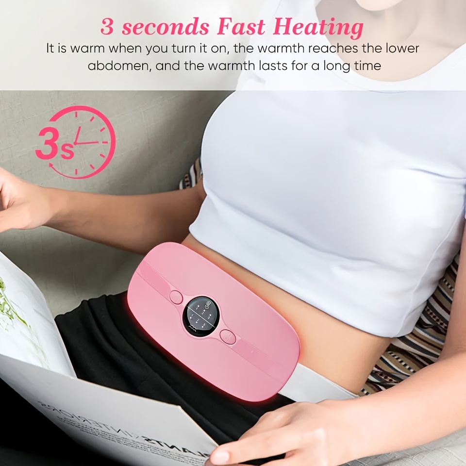 Usb Portable Women's Menstrual Cramp Massage Wireless Menstrualheating Pad Back  Massager Lmpulse Period Heating Belly Belt - Temu