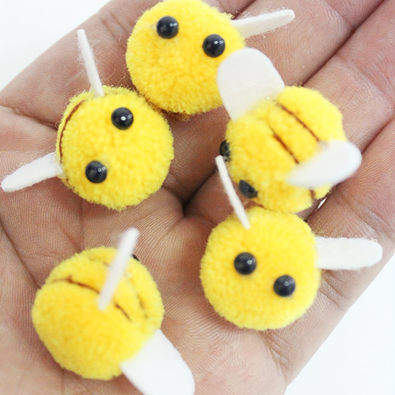 5pcs/pack, Cartoon Cute Little Bee Plush Ball Accessories Handmade Diy Hair  Accessories Hair Rope Brooch Clothing Hat Bag Jewelry Accessories