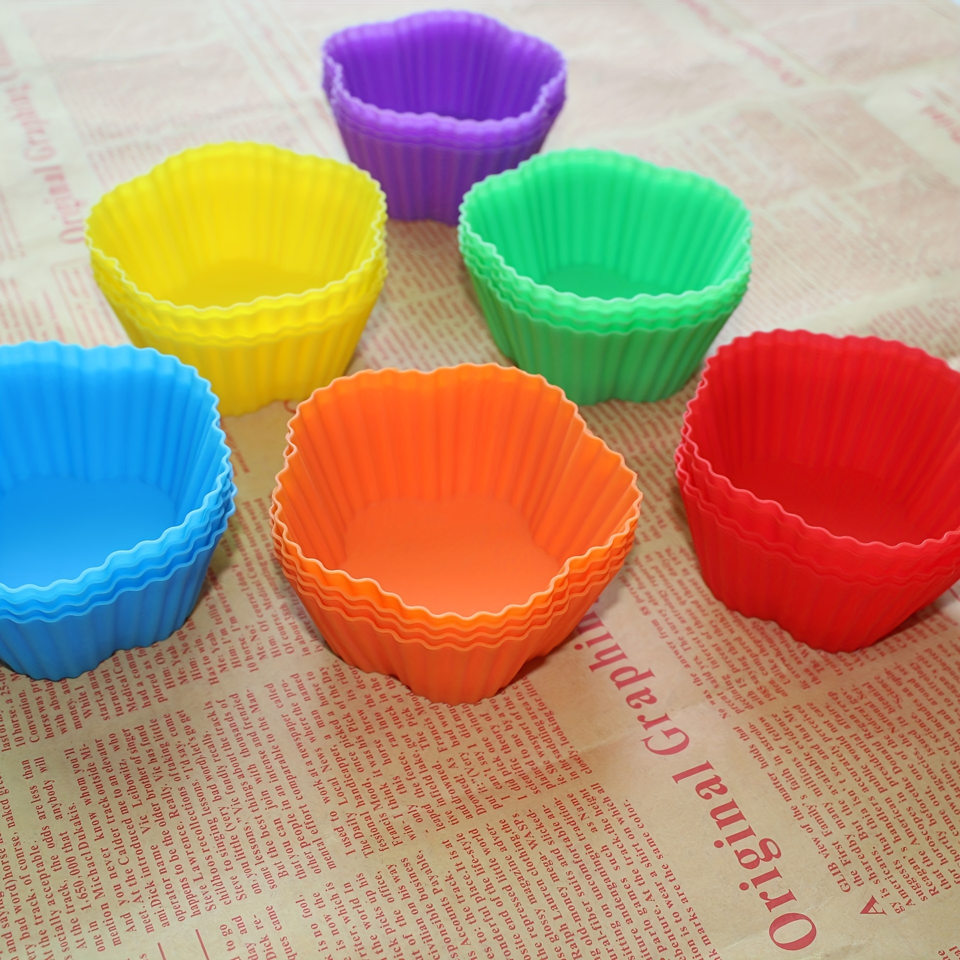 12pcs Muffin Cup Cake Mold Flower Shaped Muffin Cup Mold Silicone Cake Cup  DIY Baking