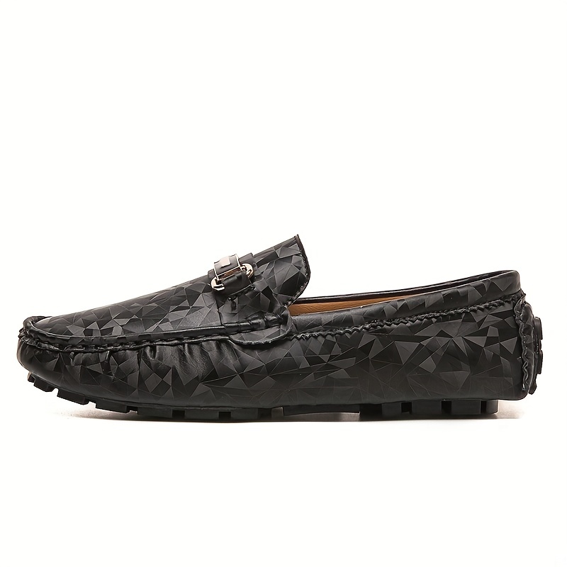 Shop Louis Vuitton Monogram Moccasin Plain Leather Logo Loafers