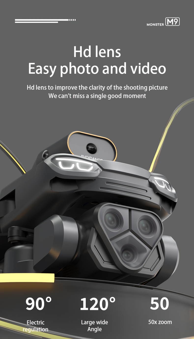 New C9 Black Drone With Intelligent Obstacle Avoidance, Remote Control Adjustment Of Four Cameras, 3 Batteries, One-key Return, WIFI Connection, Aerial Photography And Video Recording, Optical Flow Stabilization, Four-rotor Indoor And Outdoor Cheap RC Remote Control Drone, Christmas, Halloween, Thanksgiving, And New Year s Gifts details 6