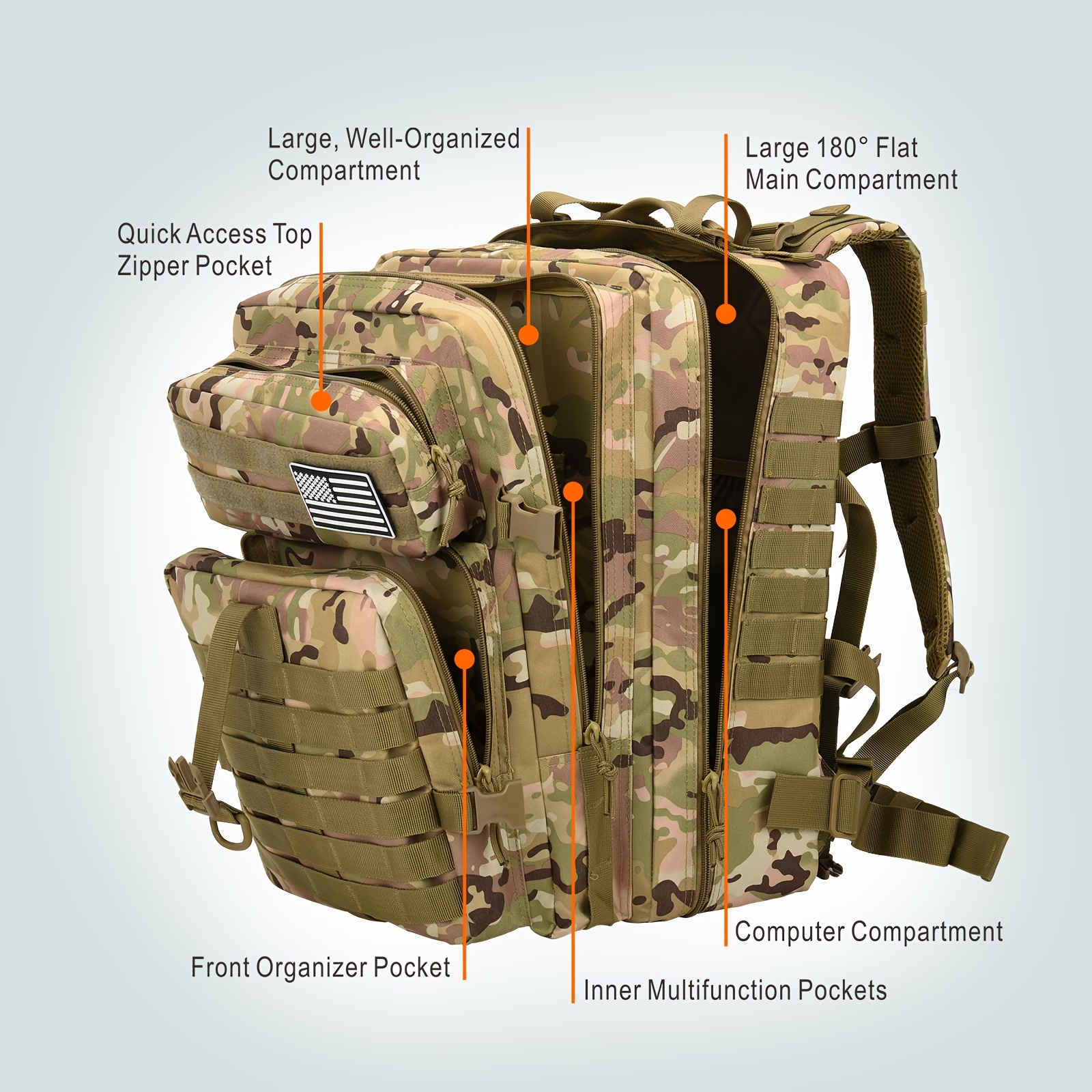 Openable Dimatex Catapulte Backpack with compartments