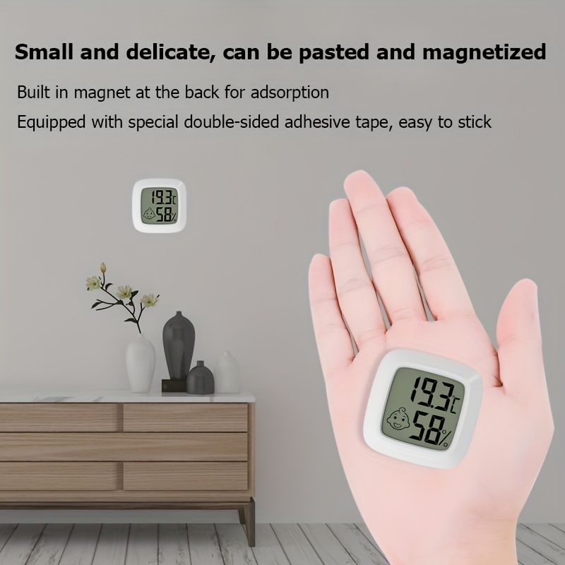 Mini Thermometer Hygrometer, Built-in Lcd Digital Humidity Meter