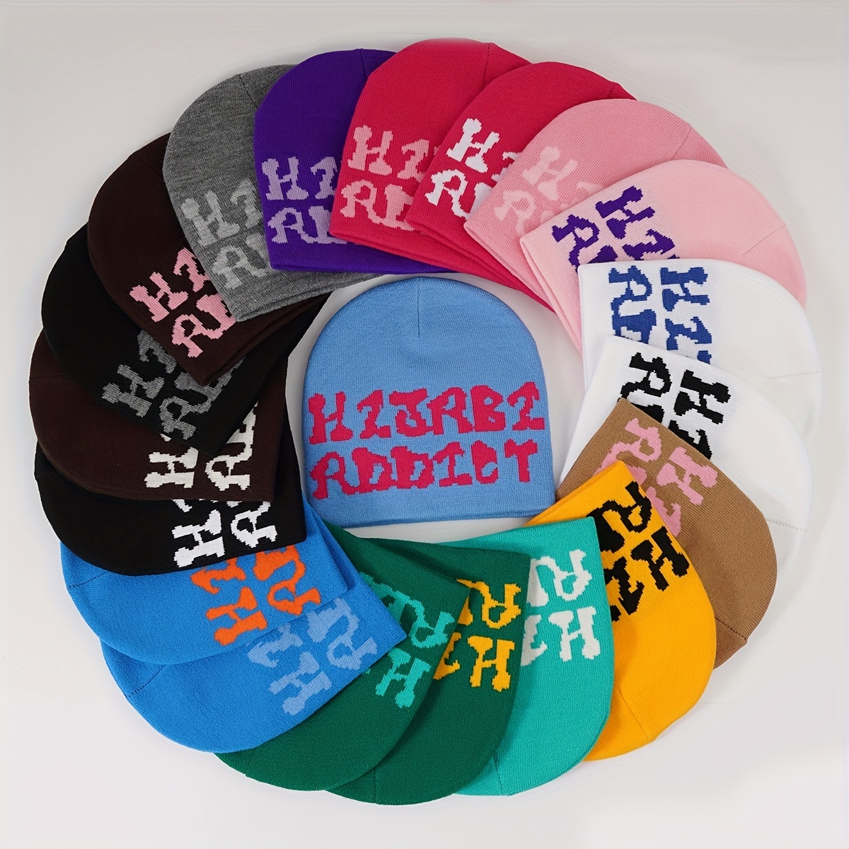 Letter Knitted Hat Breathable All-match Beanie Hat Woolen Hat