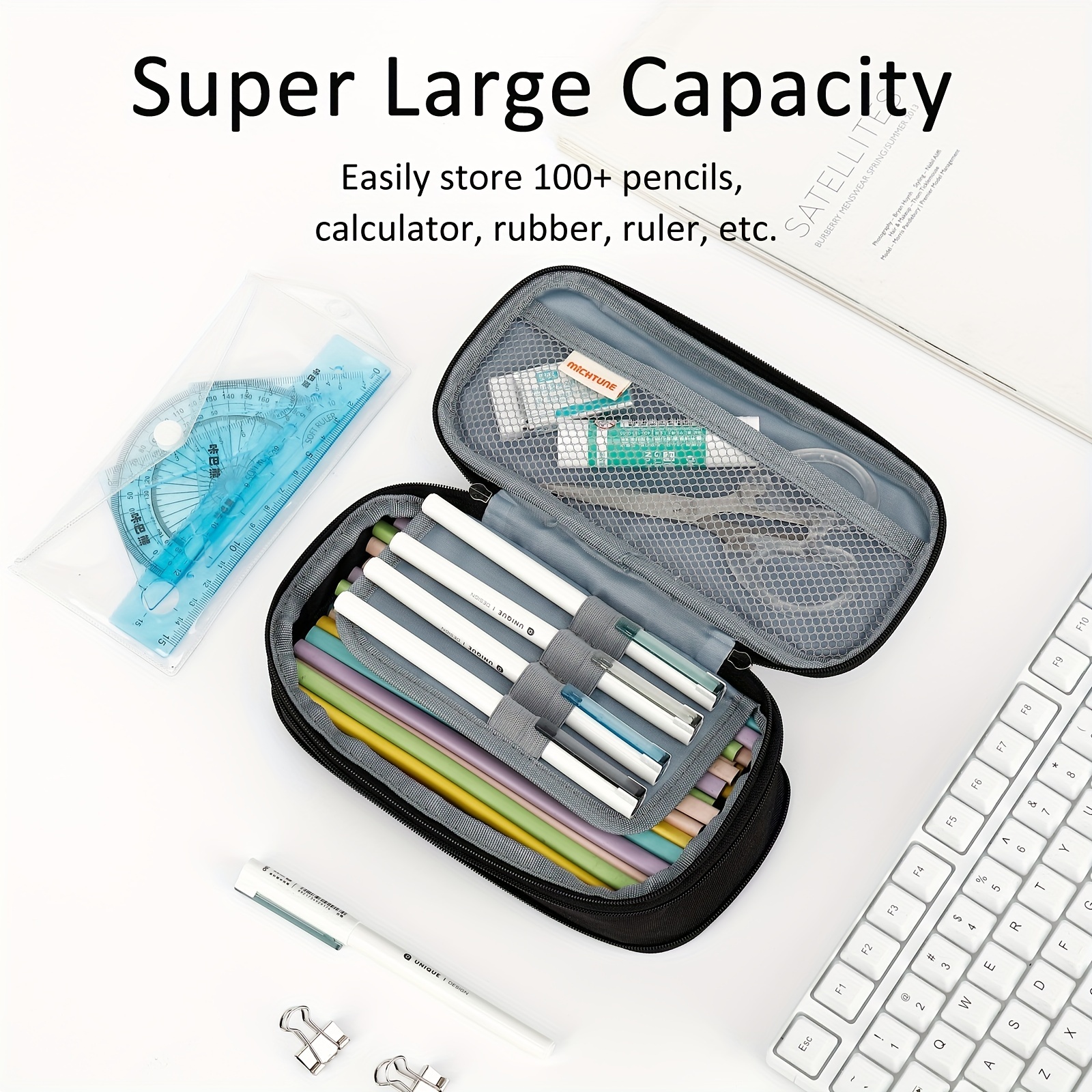 Large Capacity Pencil Case Cute Student Pencil Cases Big Pen - Temu  Australia