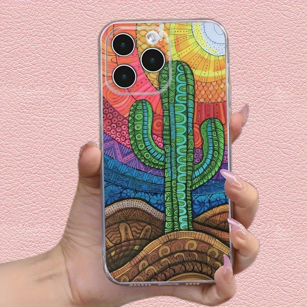 

Creative Cactus Graphic Protective Shockproof Phone Case For Iphone 15/11/14/13/12 Pro Max/xr/xs/7/8 Plus
