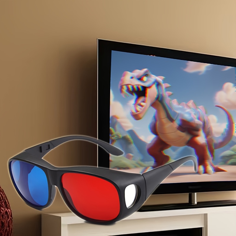 BBTO 2 gafas de juego de película 3D, gafas 3D rojo y azul para juegos de  películas 3D, gafas de visualización 3D, diseño simple ligero (negro)