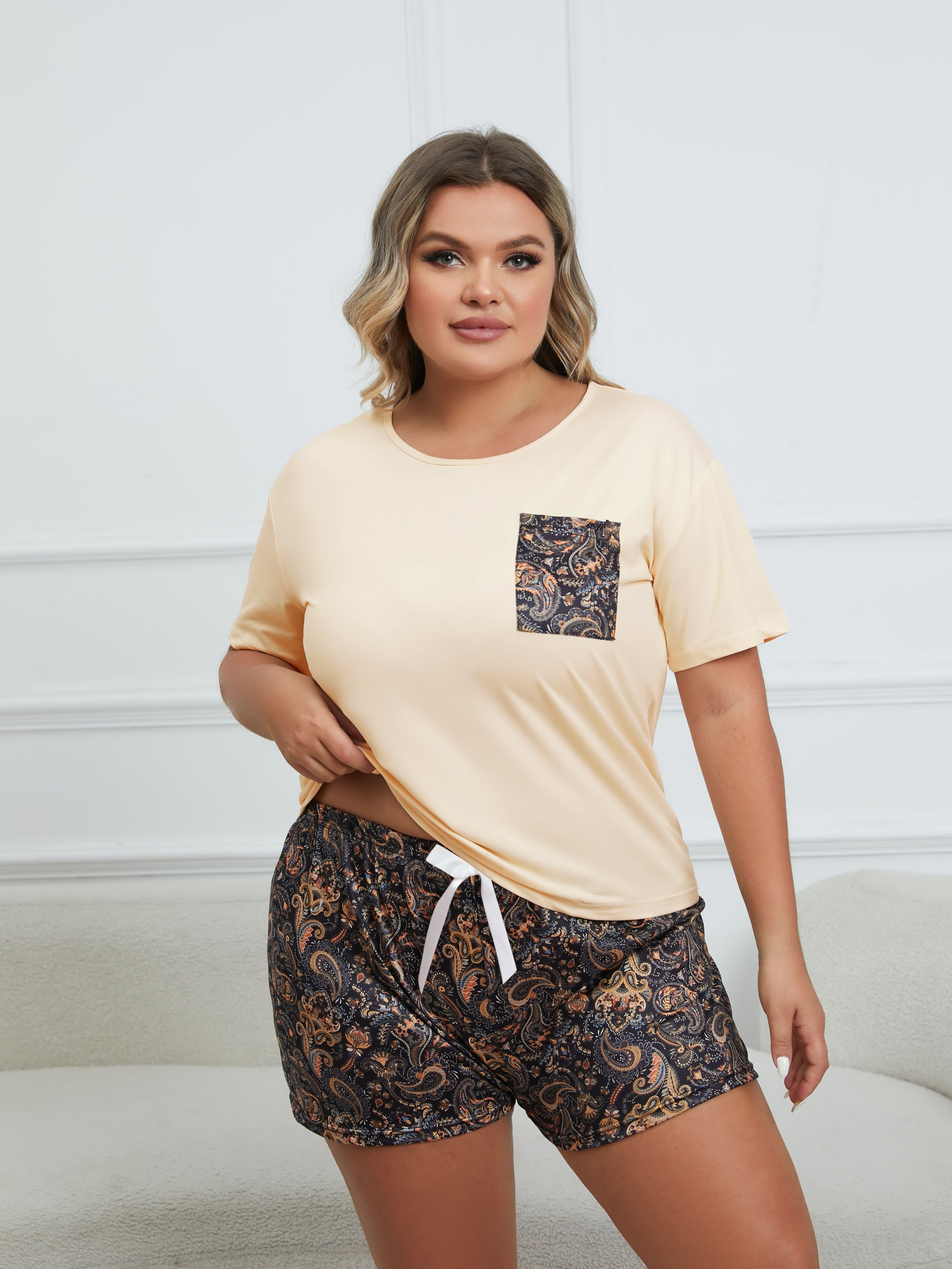 Plus size cheap short sets