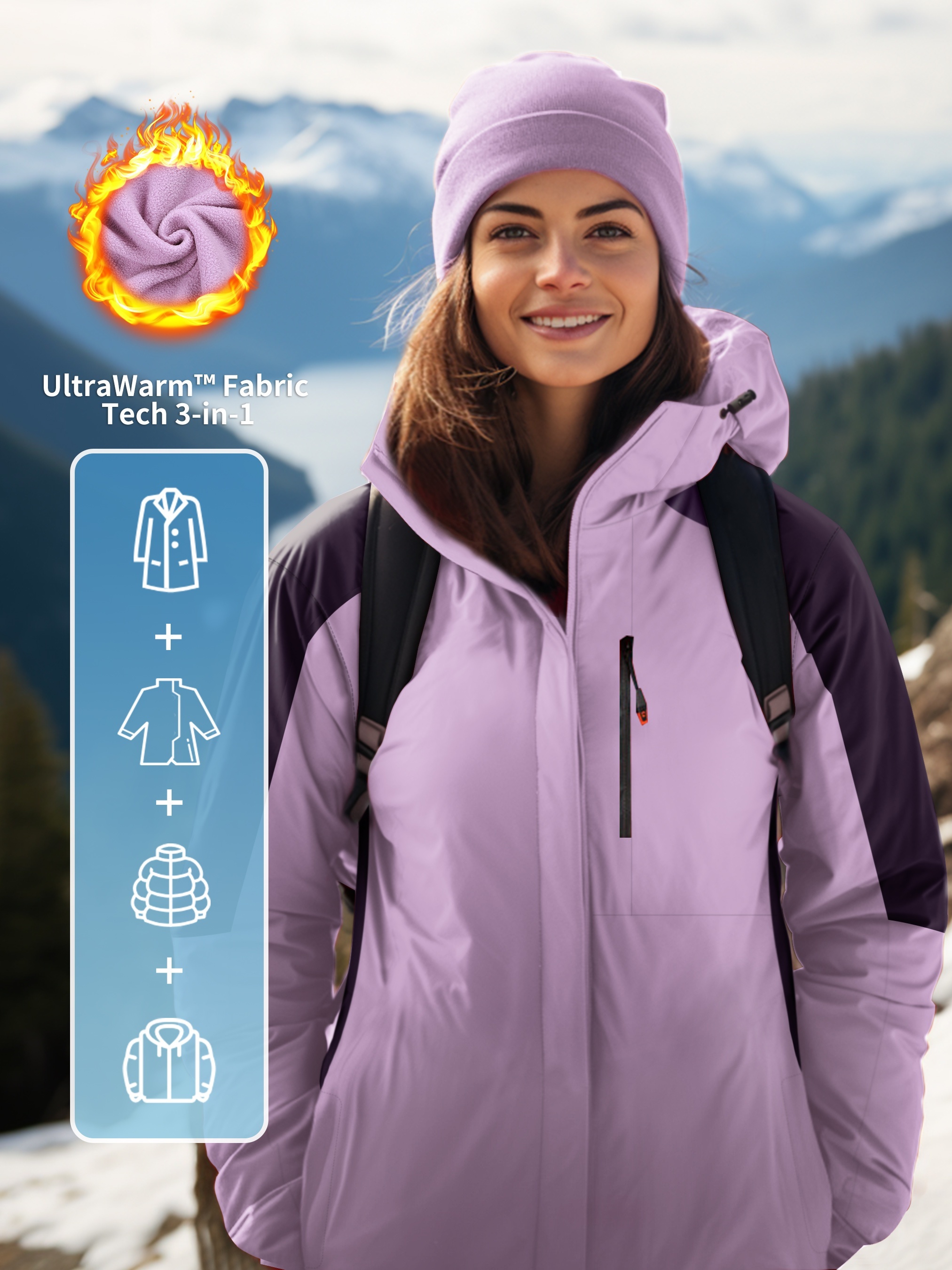 Zipper Warm Puffer Jackets For Winter Hiking Ski Solid Color Crop Puffer  Coat Womens Clothing - Sports & Outdoors - Temu