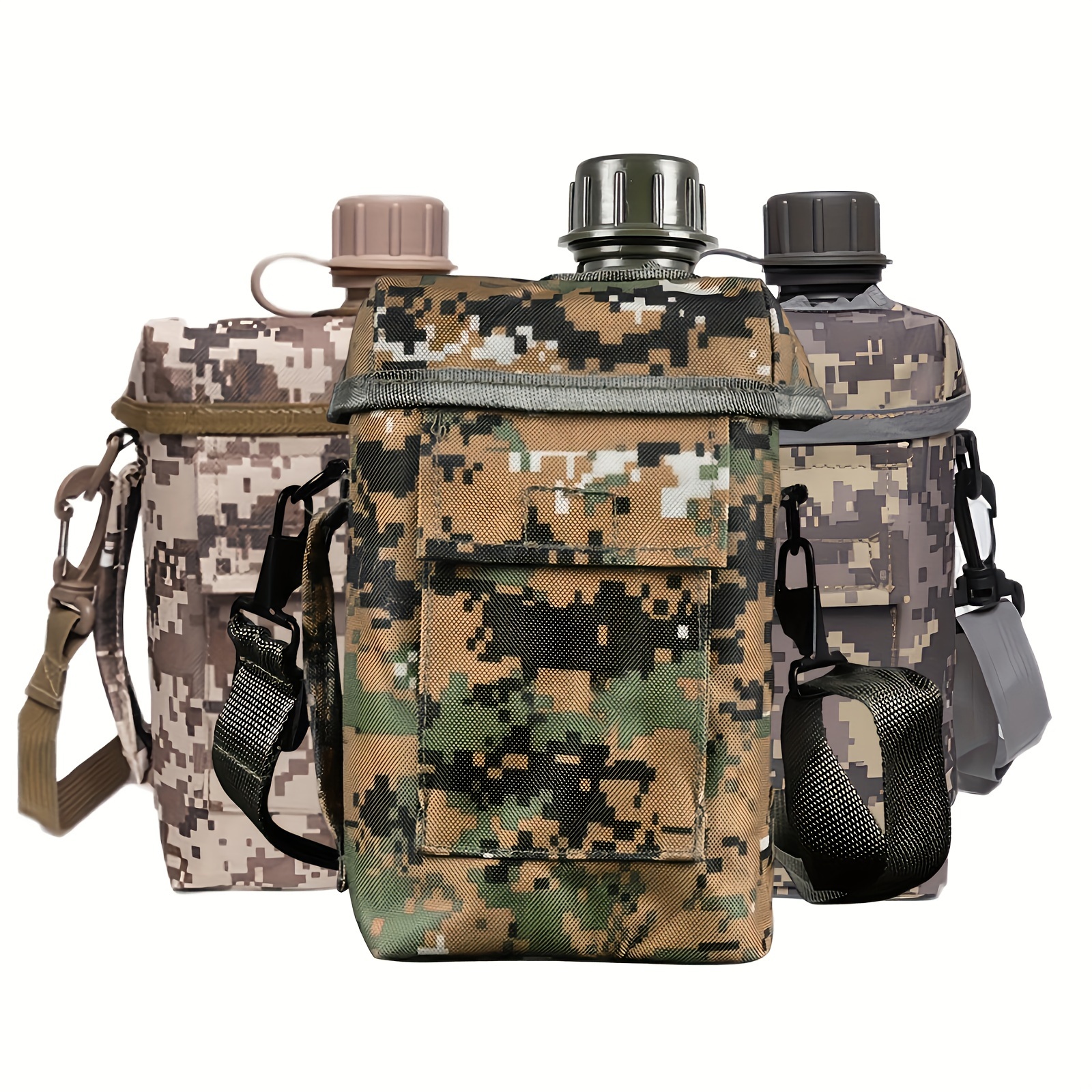 Water Bottle Army Military Hiking Pouch Flask Multicam Bag Belt Clip -  Black — UK Camping And Leisure