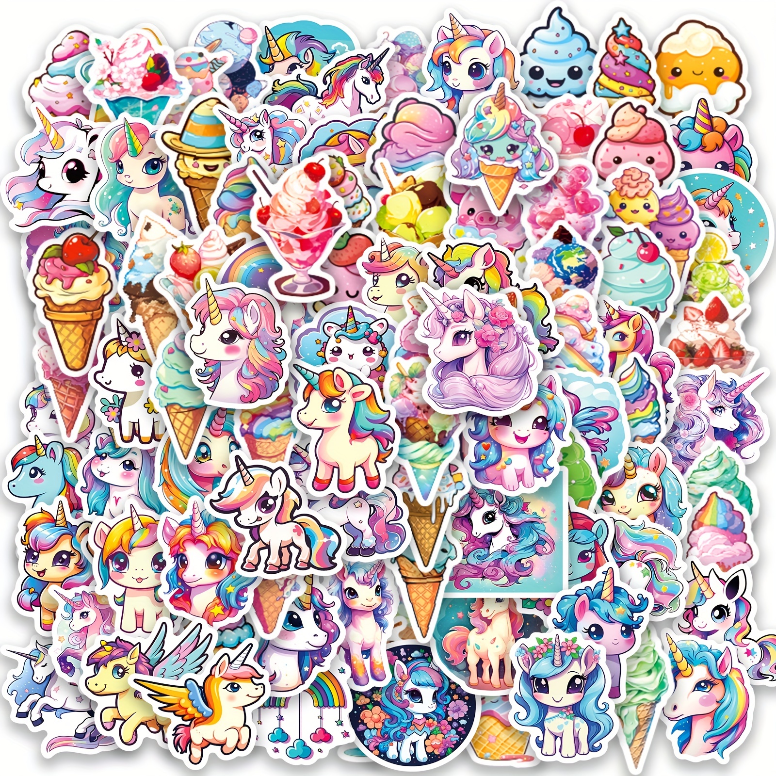 50pcs Cute Snack Stickers Food Stickers Drink Stickers Kawaii