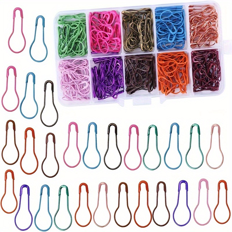 100 Pieces Colorful Metal Knitting Pins, Premium 0.87 Inch Bulb Stitch  Markers, Pear Shape Safety Pins For Sewing Clothing Diy Craft Making  (assorted)