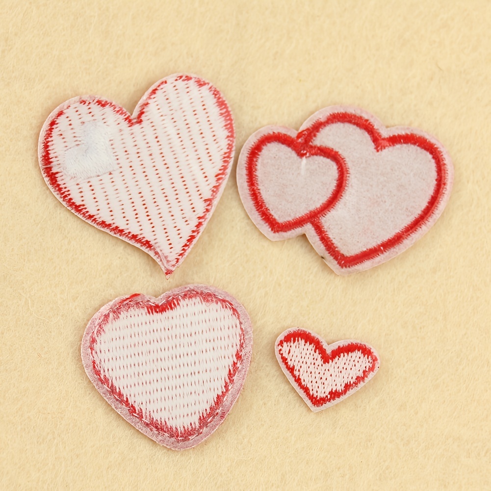 Hearts Embroidered Patches, Iron Heart Patch Stickers