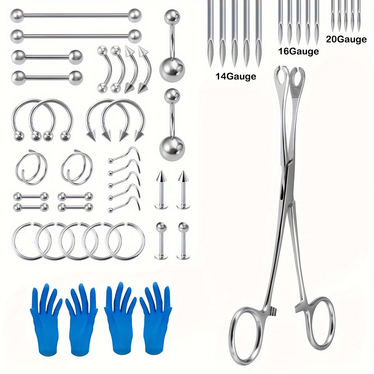 Body Piercing Tool Kit Contains Piercing Pliers Needles - Temu