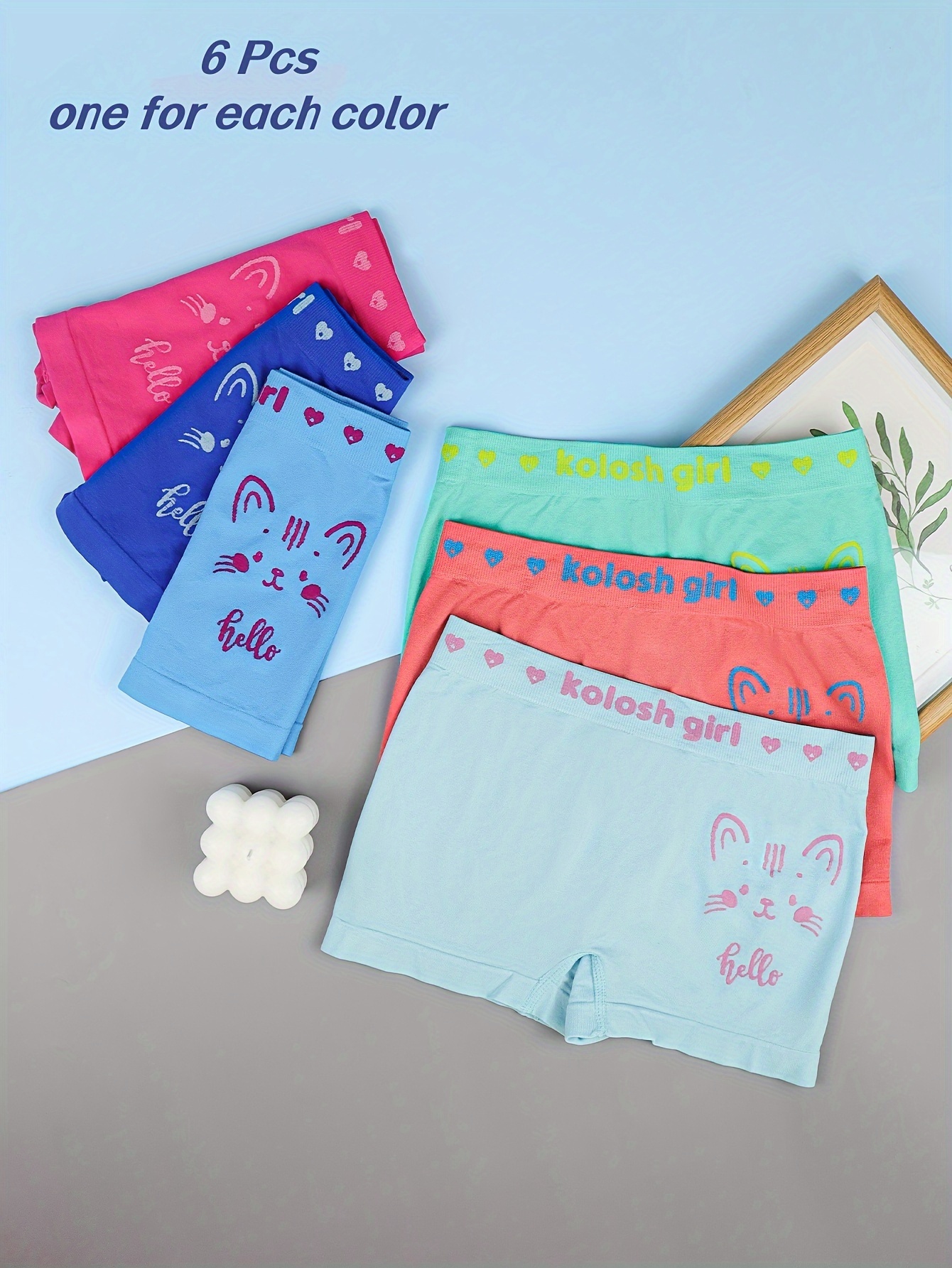 Girls Cotton Underwear 4-Pack Cute Bear Antibacterial Briefs Kids Series  Panties