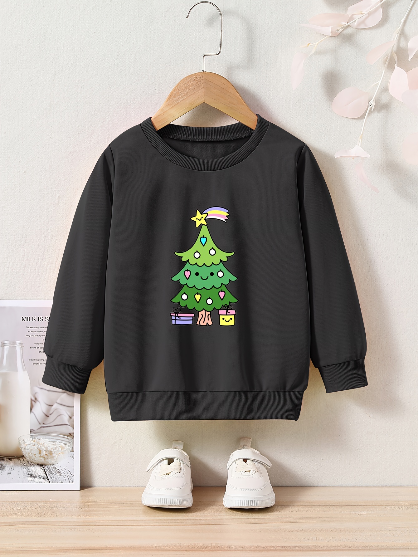 Lovely Cartoon Christmas Tree Sweatshirt Kids Clothes