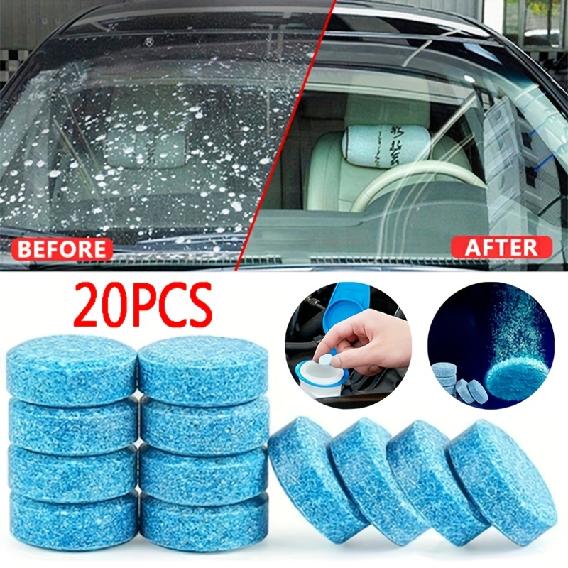  Blulu 60 Pieces Car Windshield Glass Concentrated Washer  Tablets Windshield Washer Fluid Solid Car Effervescent Tablets Glass Solid  Wiper Cleaning Tablets for Car Kitchen Window : Automotive