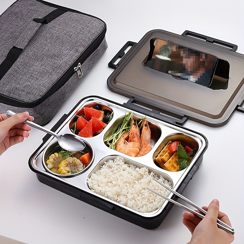 Stainless Steel Thermal Lunch Box For Office Workers, Rectangle Divided Insulated  Bento Box, Leakproof Food Container, Home Kitchen Supplies For Teenagers  And Workers, For Back School, Classroom - Temu