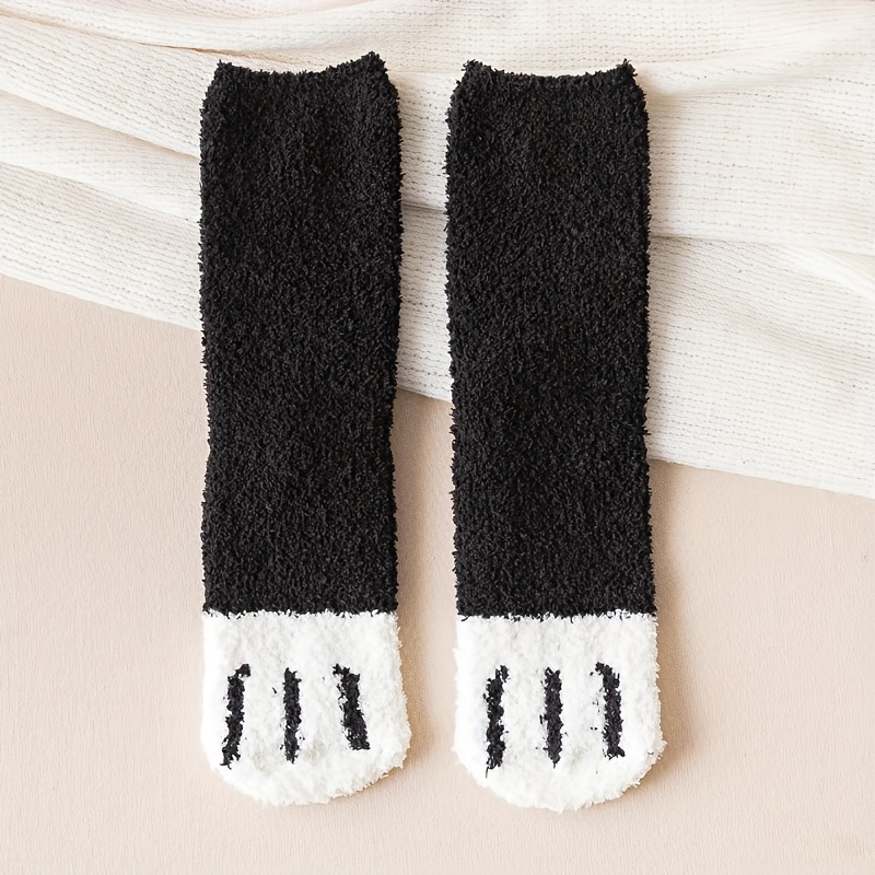  5 Pairs Fuzzy Socks for Women - Warm Cat Socks Fluffy Socks  Soft Cat Paw Socks Cozy Socks Winter Plush Slipper Socks Cat Socks Women :  Clothing, Shoes & Jewelry