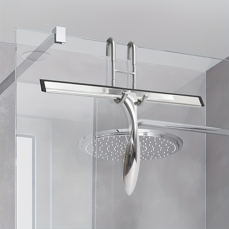 Glass shower with robe hooks