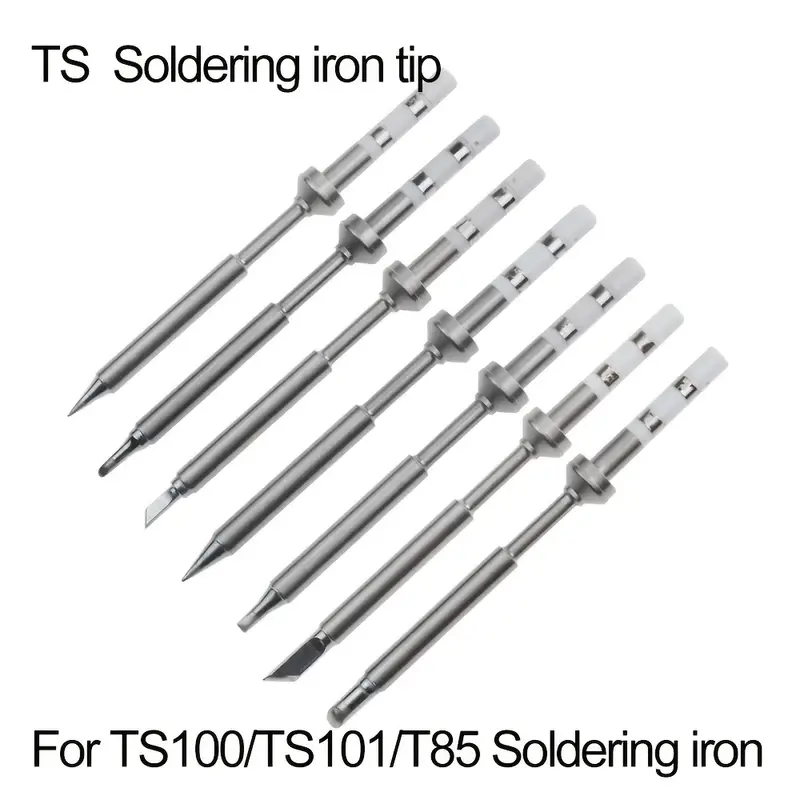 7pcs 7 Types TS100 Soldering Iron Tips, Portable Soldering Iron Tips  Replacement For TS100/TS101/T85 Soldering Iron