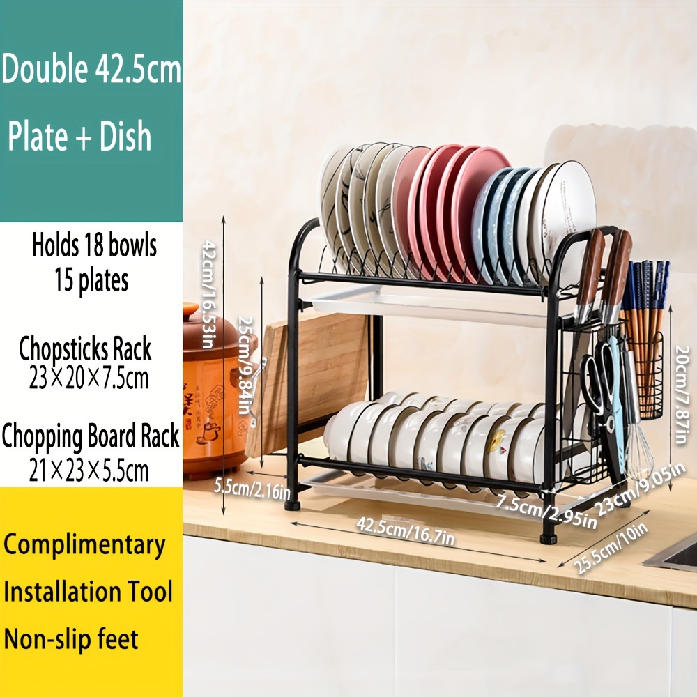 Kitchen Dish Drainer Shelf Home Chopsticks Drainer Cubby Rack Dish