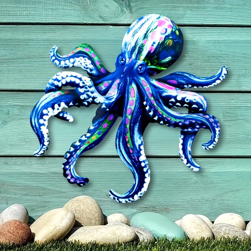 Metal Octopus Wall Art Decor octopus Ocean Decor Concise - Temu