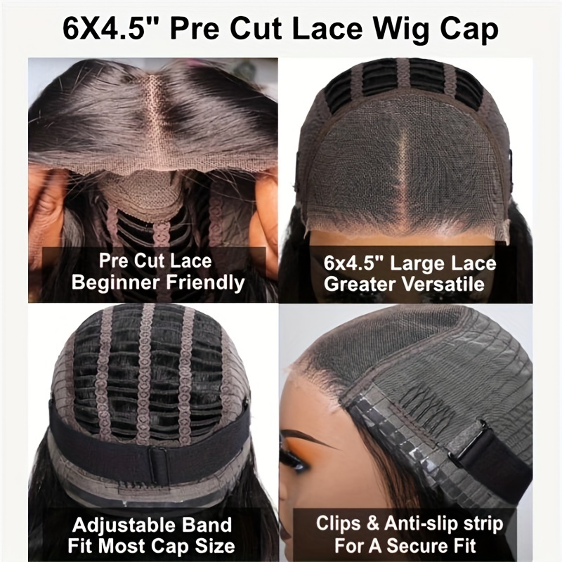 6x4.5 Pre Cut Pre Bleached Lace Black Water Wave Human Temu