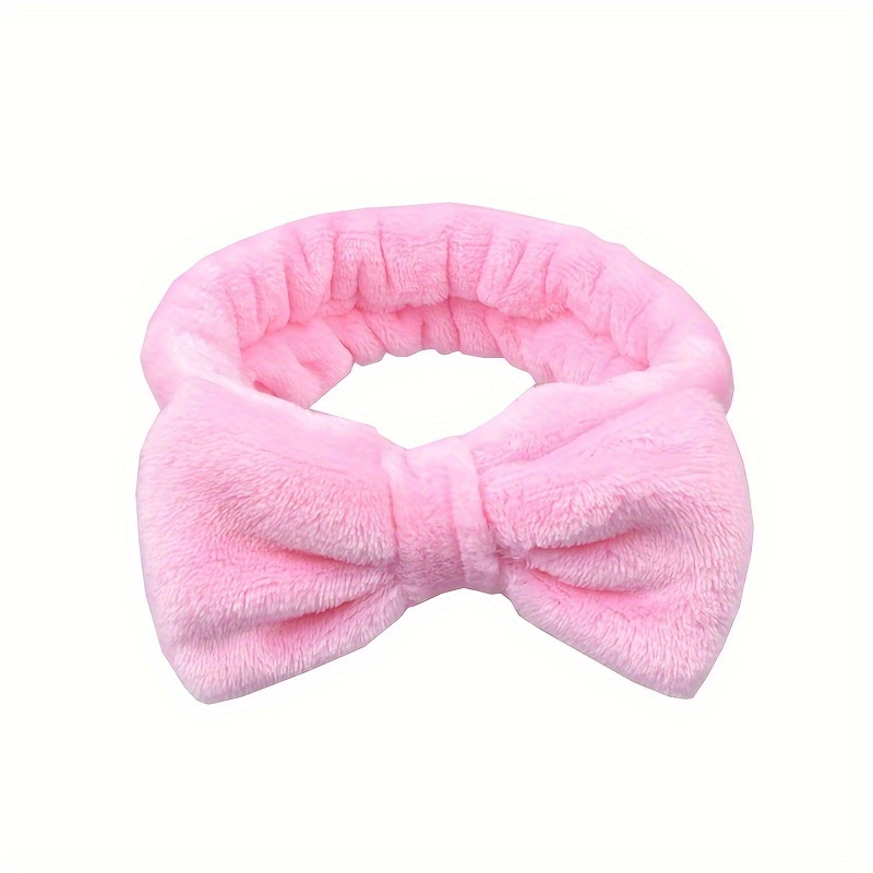 1pc Makeup Coral Fleece Headband Soft Hair Holder Elastic Top Knot