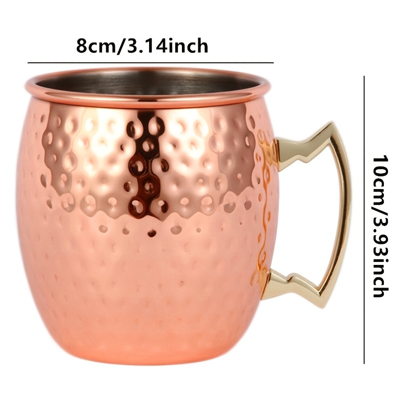 Mug en Cuivre et Acier Inoxydable pour Moscow Mule, Tasse en Métal