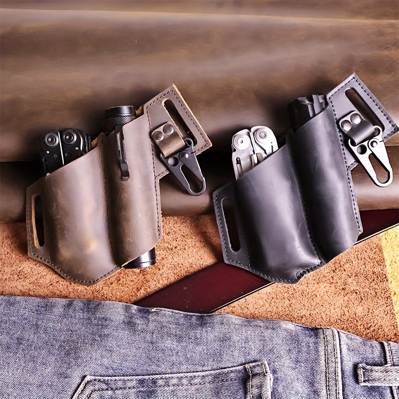Men's Edc Multi Tool Protective Leather Case Leather Edc - Temu