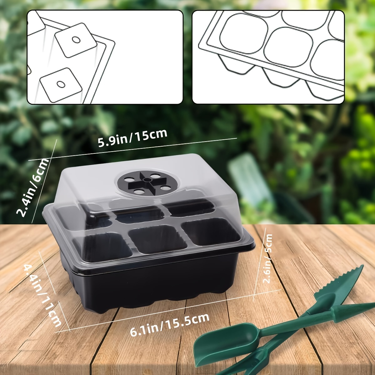 Kit de démarrage pour plantes, boîte de démarrage et base, mini kit de  germination de serre