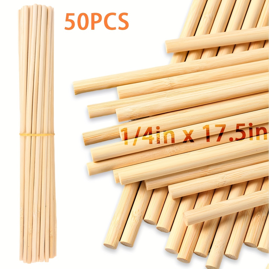 

25pcs/50pcs Positioning Sticks Wooden Sticks - 1/4 X 17.5 Inch - Bamboo Sticks - For Crafts And Diy