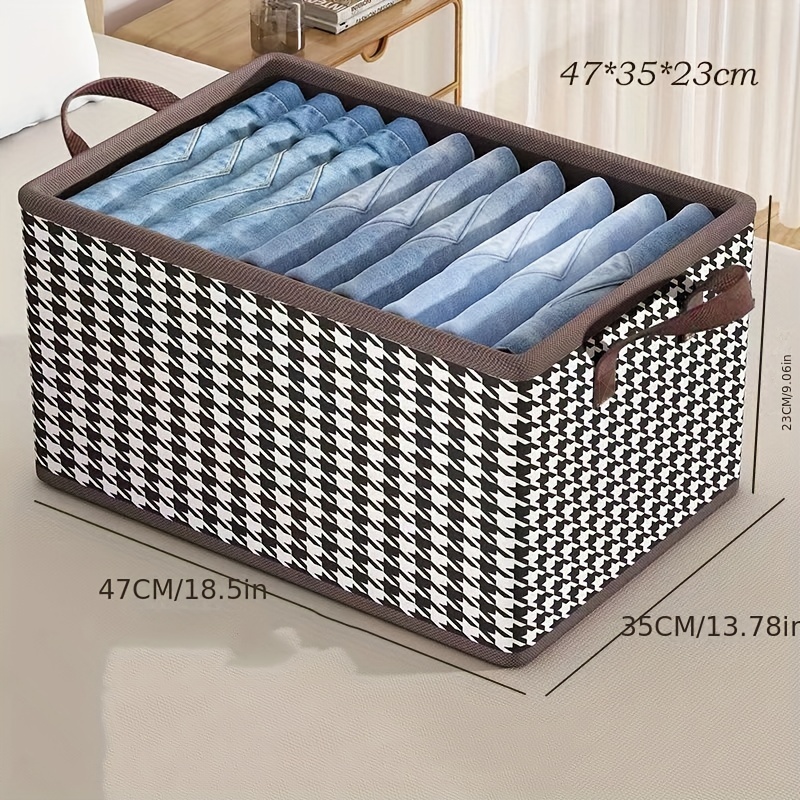 Wardrobe Clothes Organizer With Handle, Clothes Separation Storage Box,  Lightweight Closet Organizer - Temu