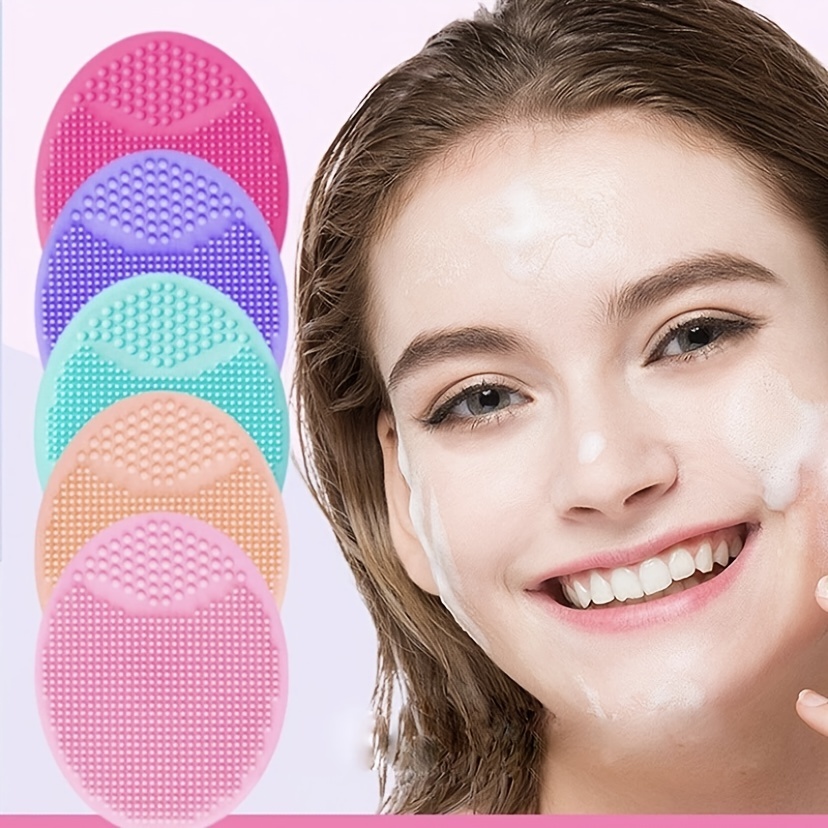  Cepillo de limpieza facial con mango acrílico, cepillo  limpiador de cerdas suaves, cepillo exfoliante facial para el cuidado de la  cara, maquillaje, eliminación de cuidado de la piel (rosa, morado, 