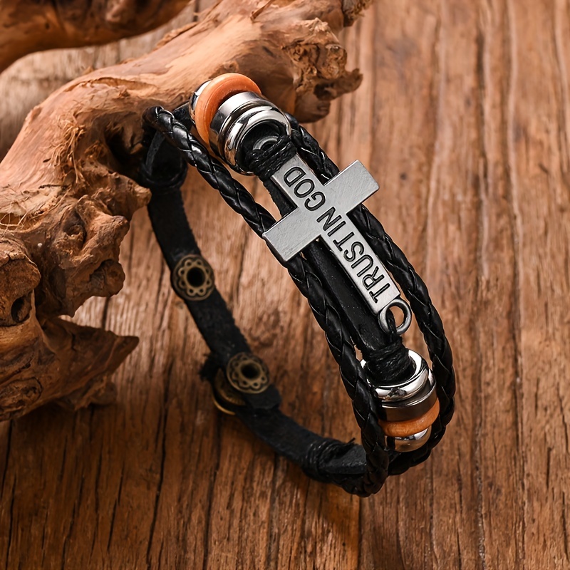 Cowhide Genuine Leather Pu Leather Bracelet - Temu