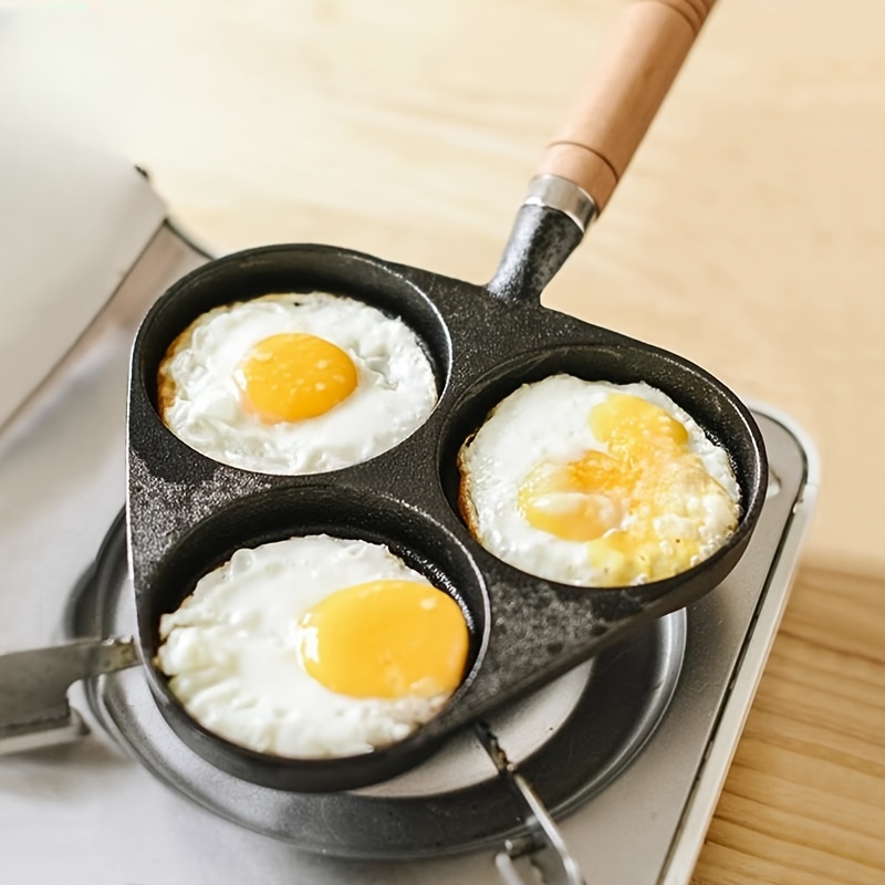 Mini Cast Iron Skillet, Frying Pan With Drip Spouts And Wooden Handle, Single  Egg Frying Pan, Round Mini Frying Pan For Cooking, Baking - Temu