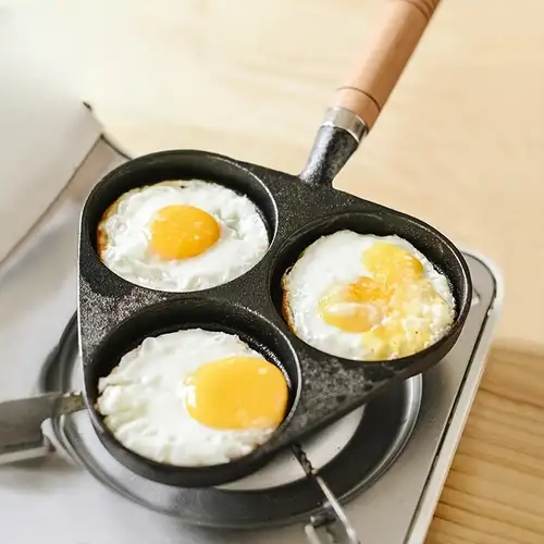 1pc 4 Mini Cast Iron Skillet With Wooden Handle Perfect For Baking