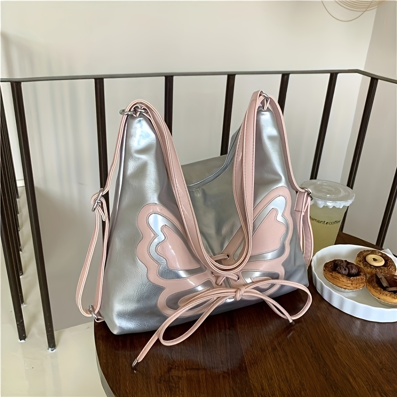Small Silver Butterfly Crossbody Bags for Women 2023 Y2K Korean