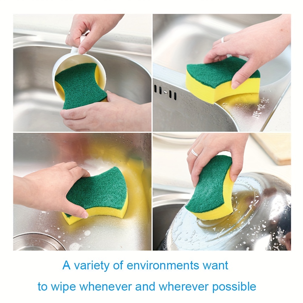 NEW 1Pc Dish Sponge For Heavy Duty Scrub Sponges ual-Sided Sponge Kitchen