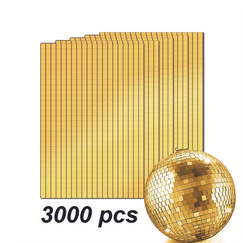 1464pcs 5x5mm Mirror Disco Tiles Theme Birthday Decoration Self Adhesive  Mosaic Tiles DIY Disco Ball Card Making and Art Collage