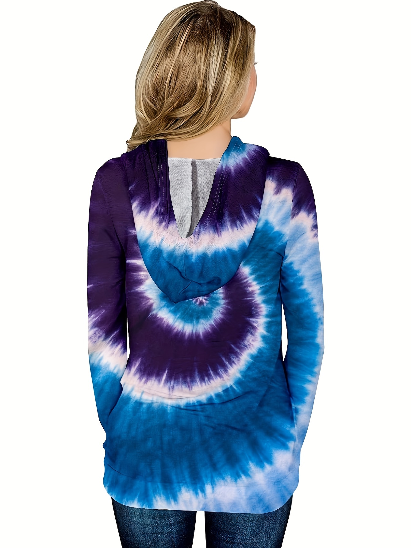 Scyoekwg my order placed by me Womens Tops Trendy Casual Tie Dye Crewneck  Kangaroo Pocket Sweatshirt Long Sleeve Cute Loose Fit Pullover Blue at   Women's Clothing store