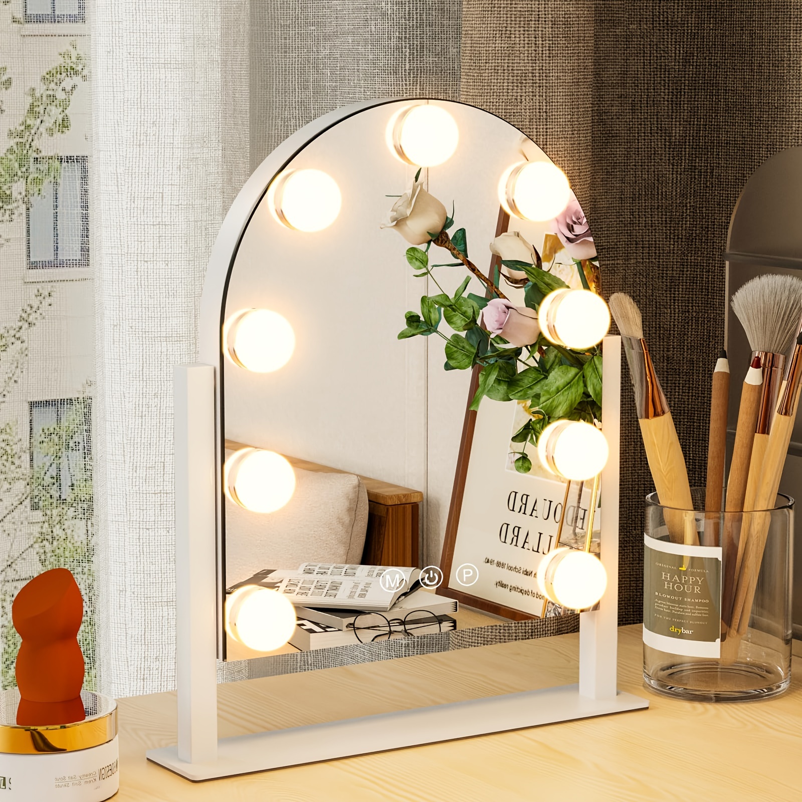 Miroir De Maquillage Avec Lumières Miroir De Vanité - Temu France